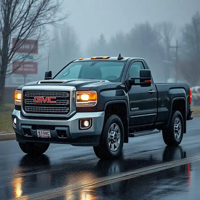 light truck driven on rain and wet conditions