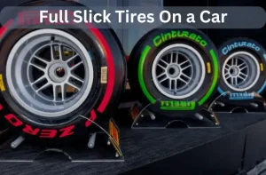 Full slick tire on a car