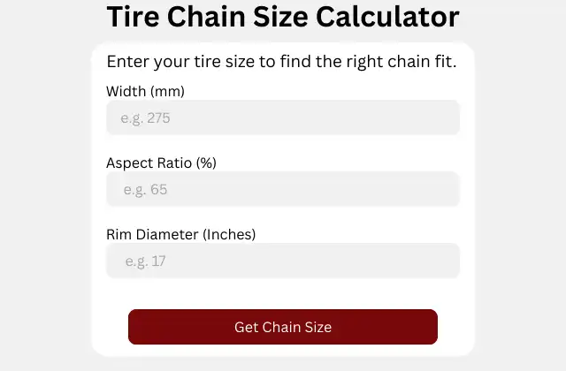 Tire Chain Size Calculator image