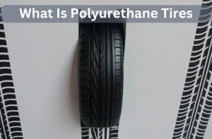 Polyurethane tires on a road leaving its tread