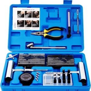 Heavy duty tire repair kit inside view